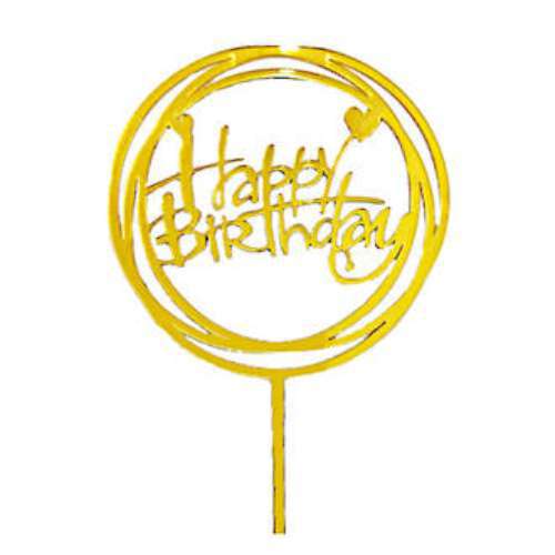 Happy Birthday Swirl Acrylic Topper Sml